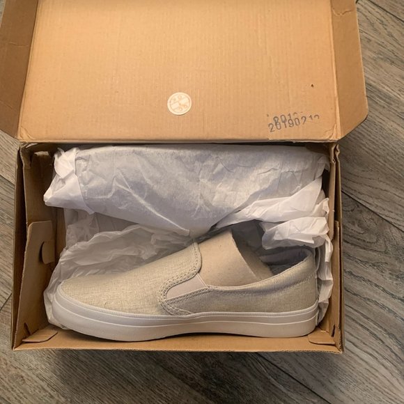 NWT SPERRY TOP SIDER WOMEN'S CREST TWIN GORE GREY LINEN CANVAS SNEAKER 5.5 - Picture 9 of 12